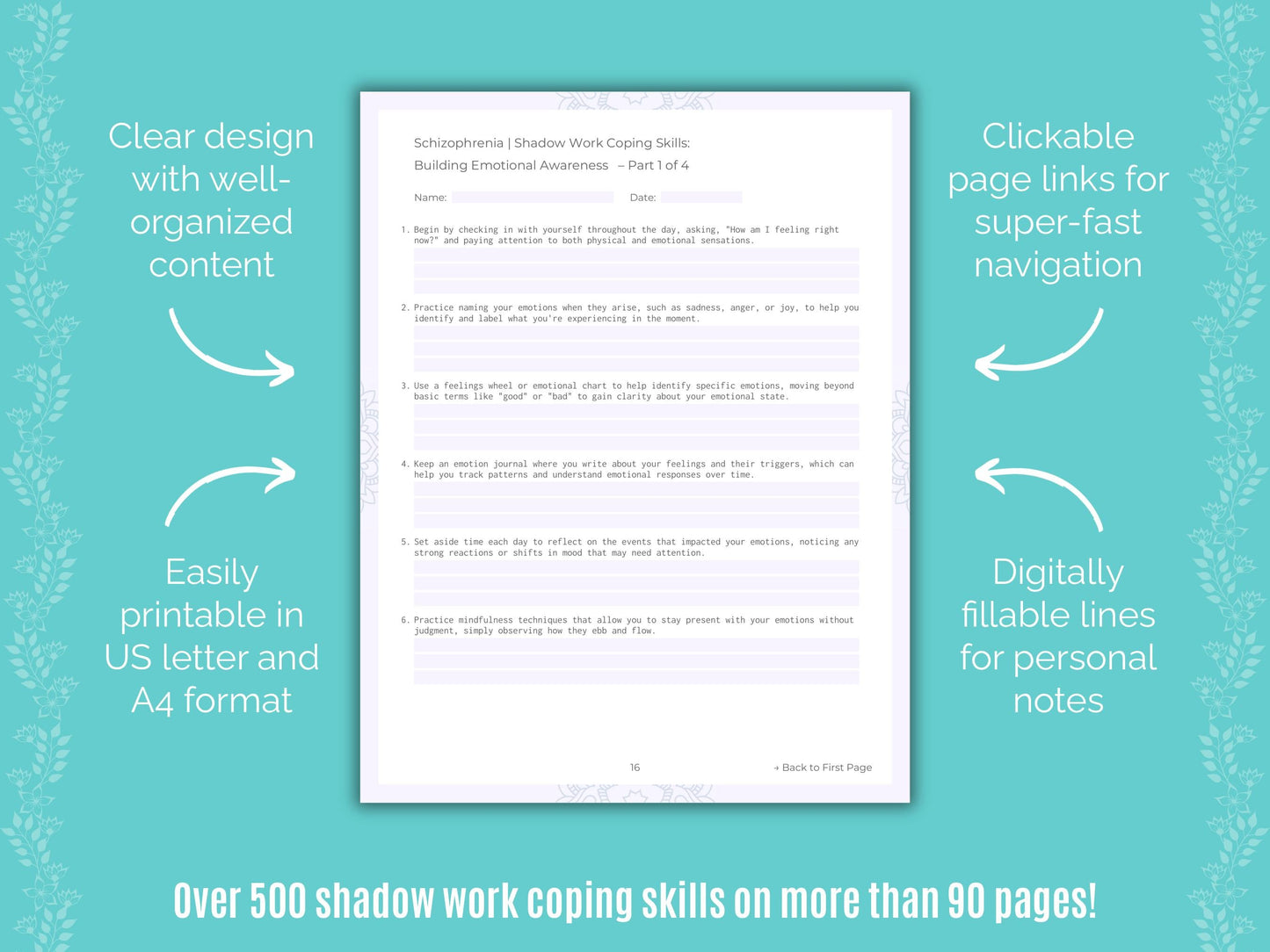 Schizophrenia Shadow Work Counseling Templates