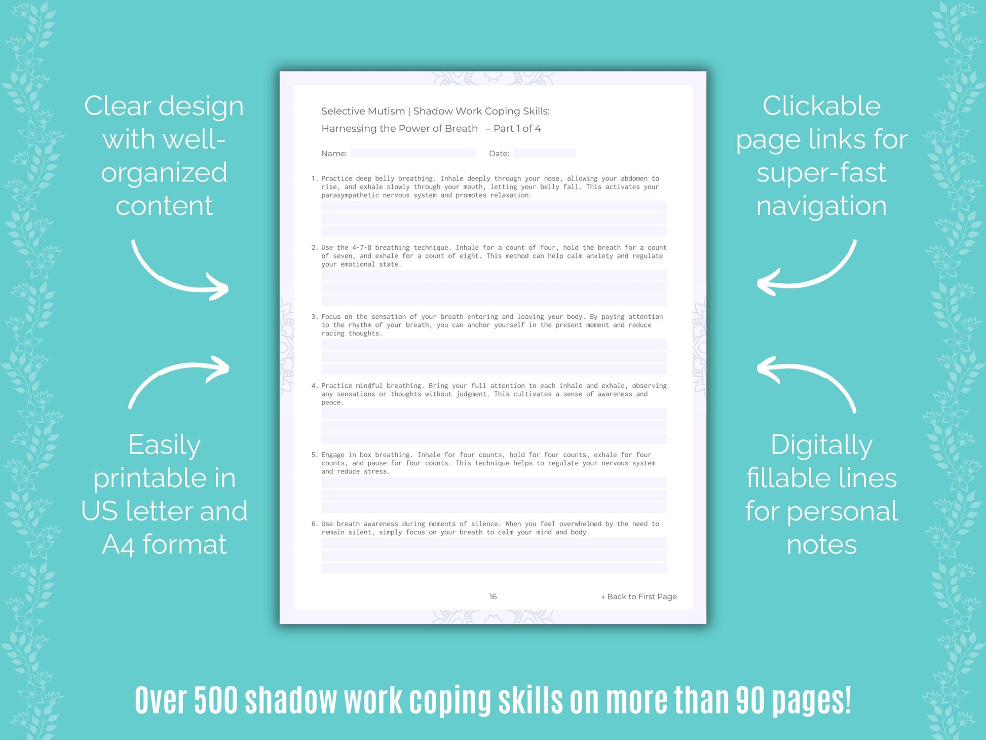 Selective Mutism Shadow Work Counseling Templates