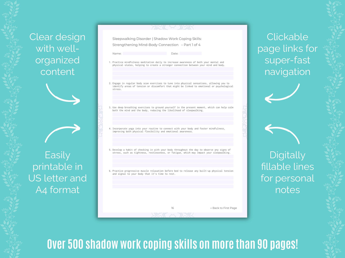 Sleepwalking Disorder Shadow Work Counseling Templates