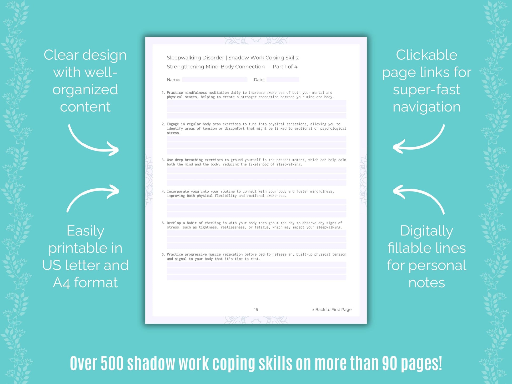 Sleepwalking Disorder Shadow Work Counseling Templates