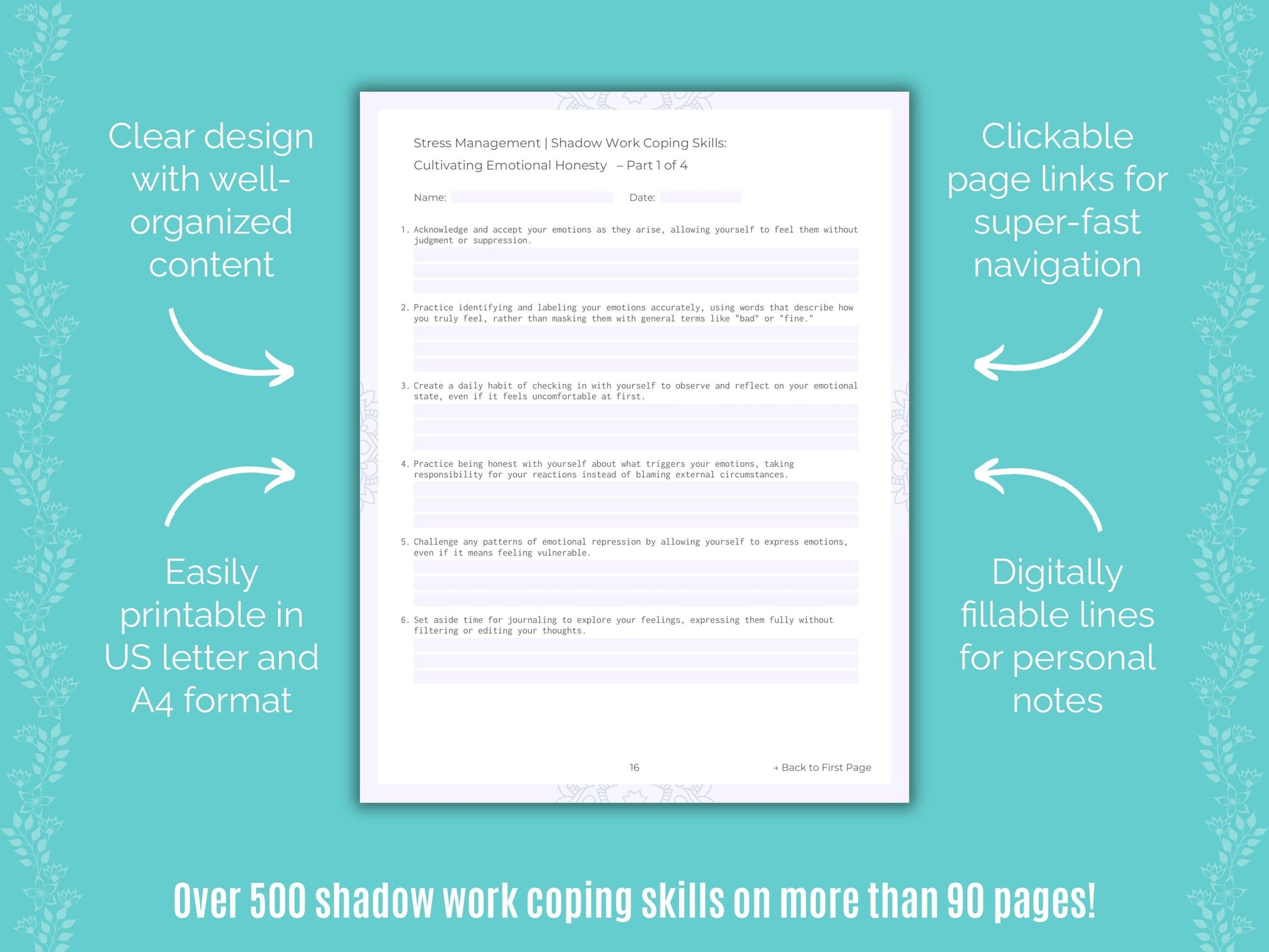 Stress Management Shadow Work Counseling Templates