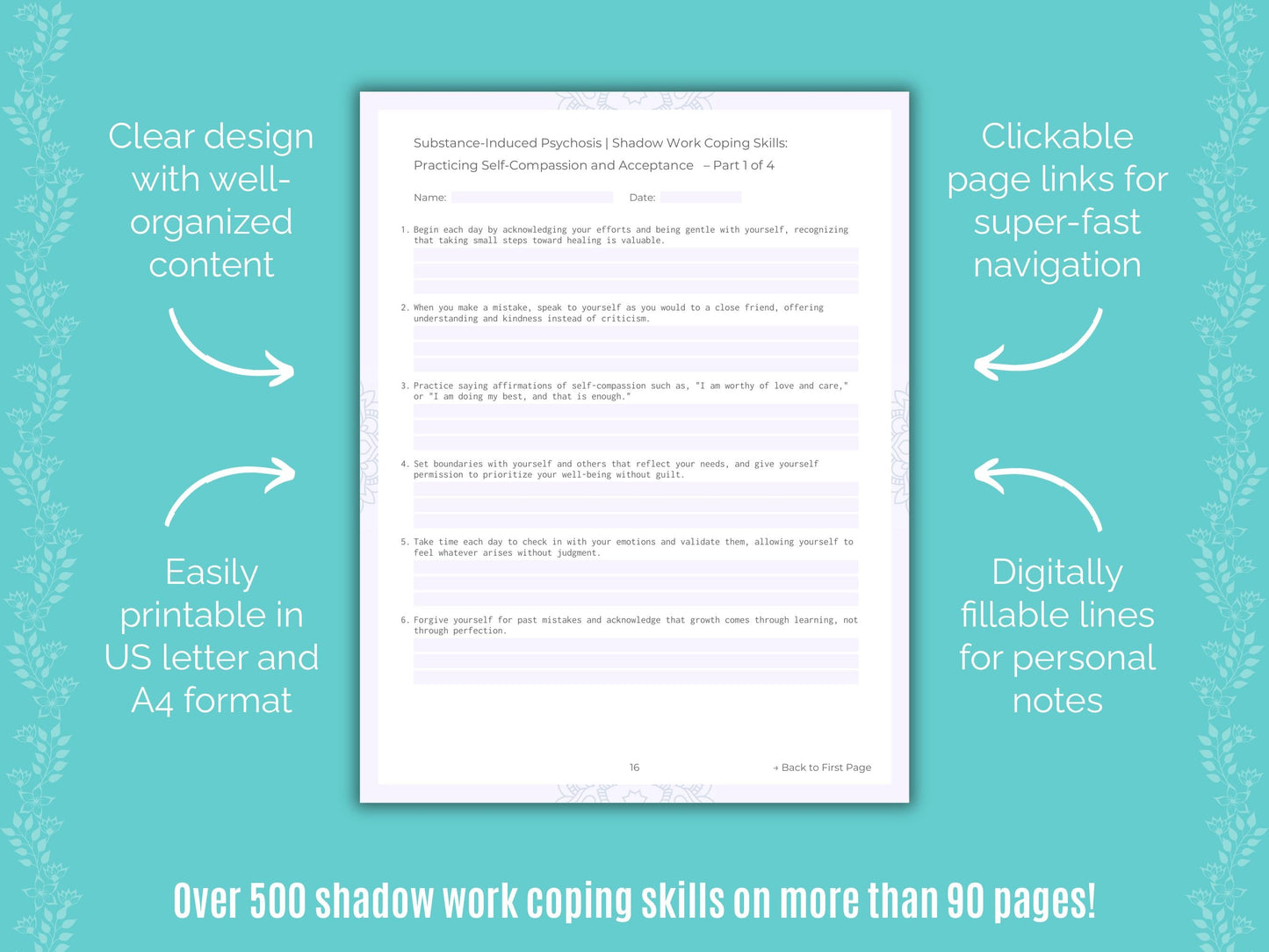 Substance-Induced Psychosis Shadow Work Counseling Templates