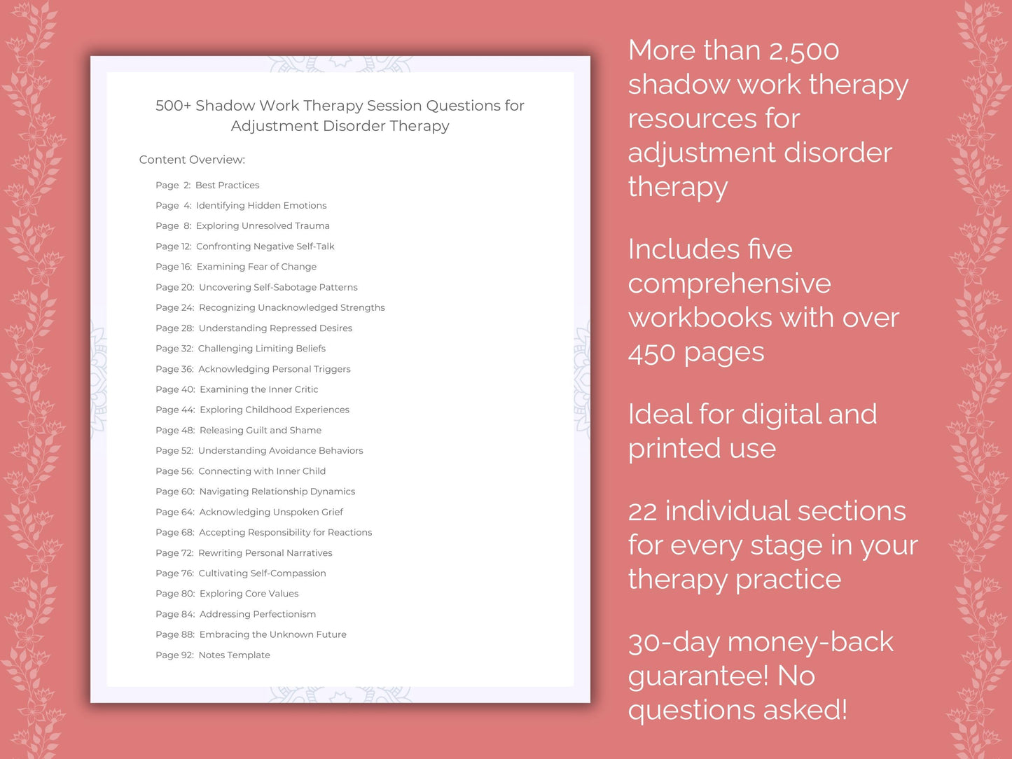 Adjustment Disorder Shadow Work Therapist Worksheets