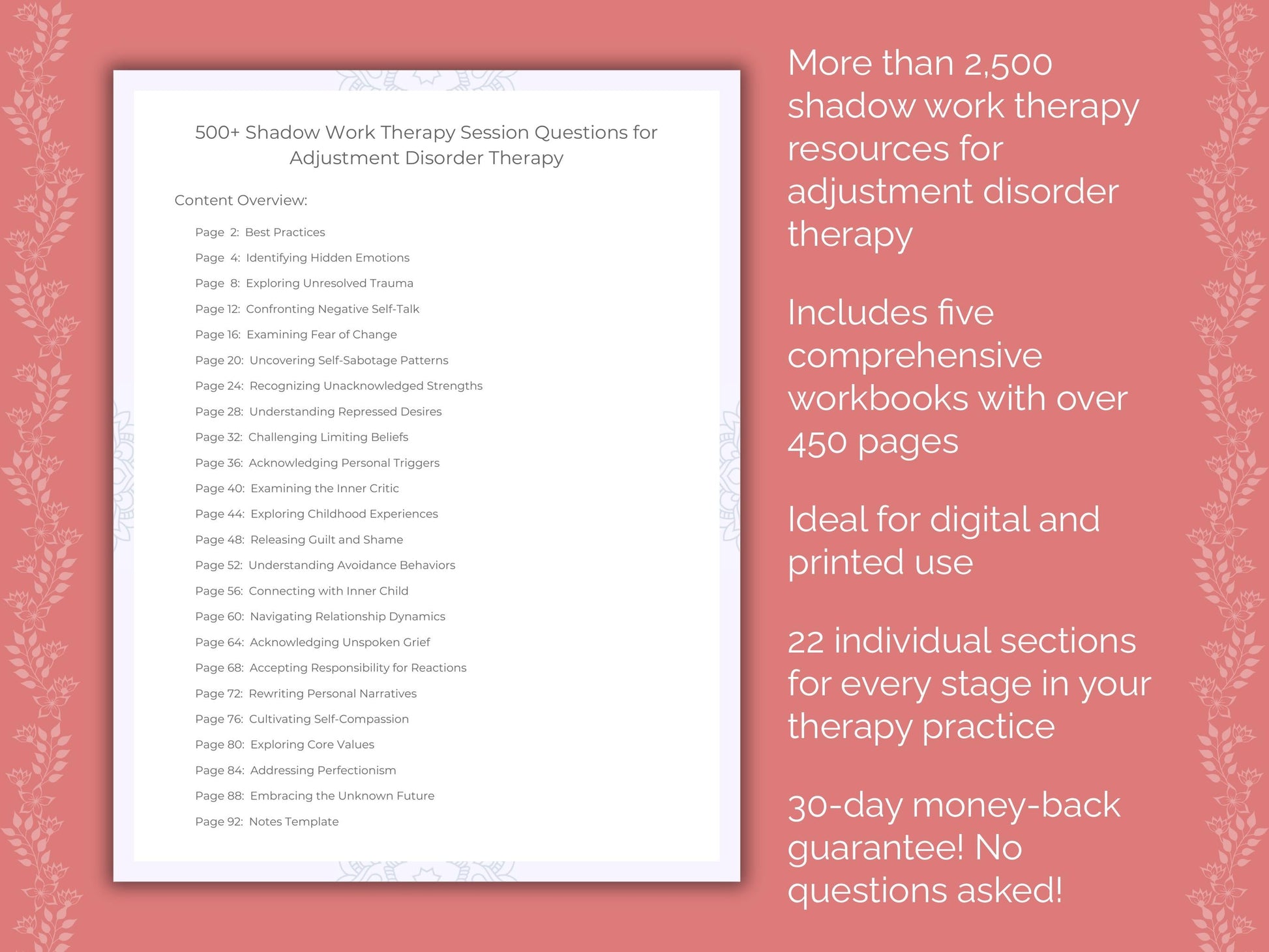 Adjustment Disorder Shadow Work Therapist Worksheets