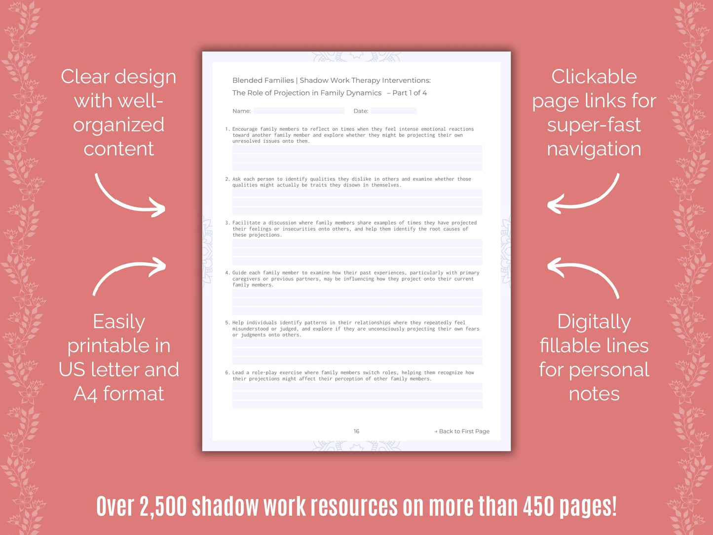 Blended Families Shadow Work Counseling Templates