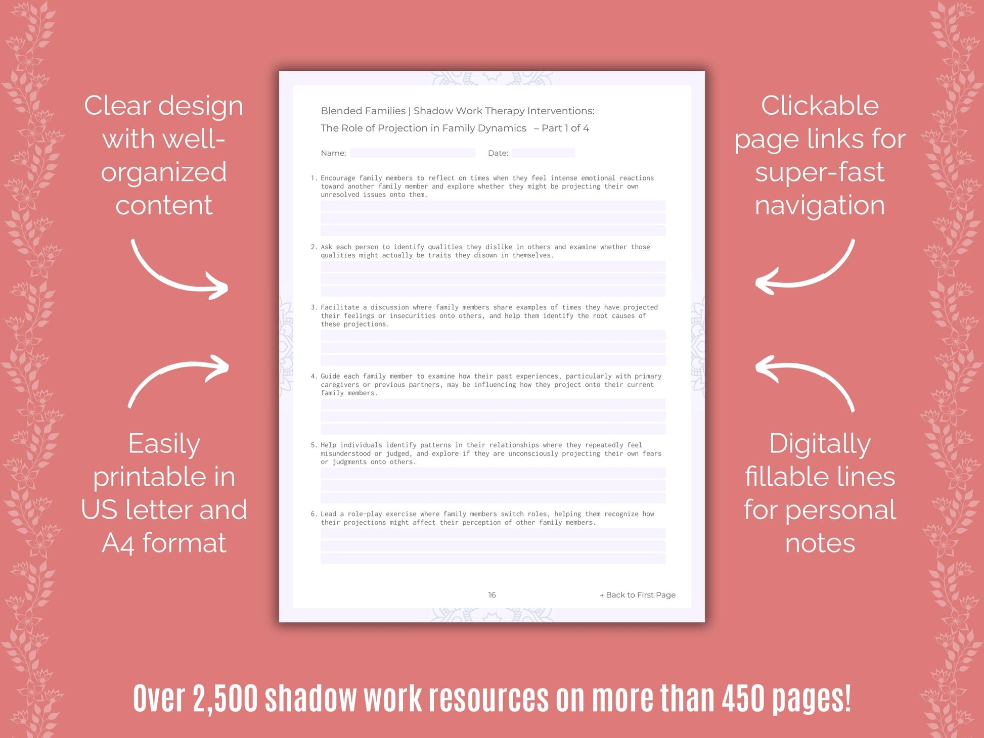 Blended Families Shadow Work Counseling Templates