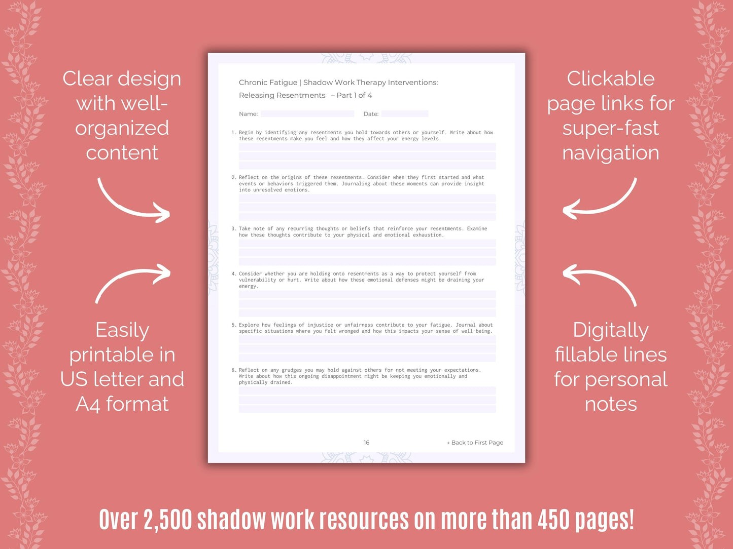 Chronic Fatigue Shadow Work Counseling Templates