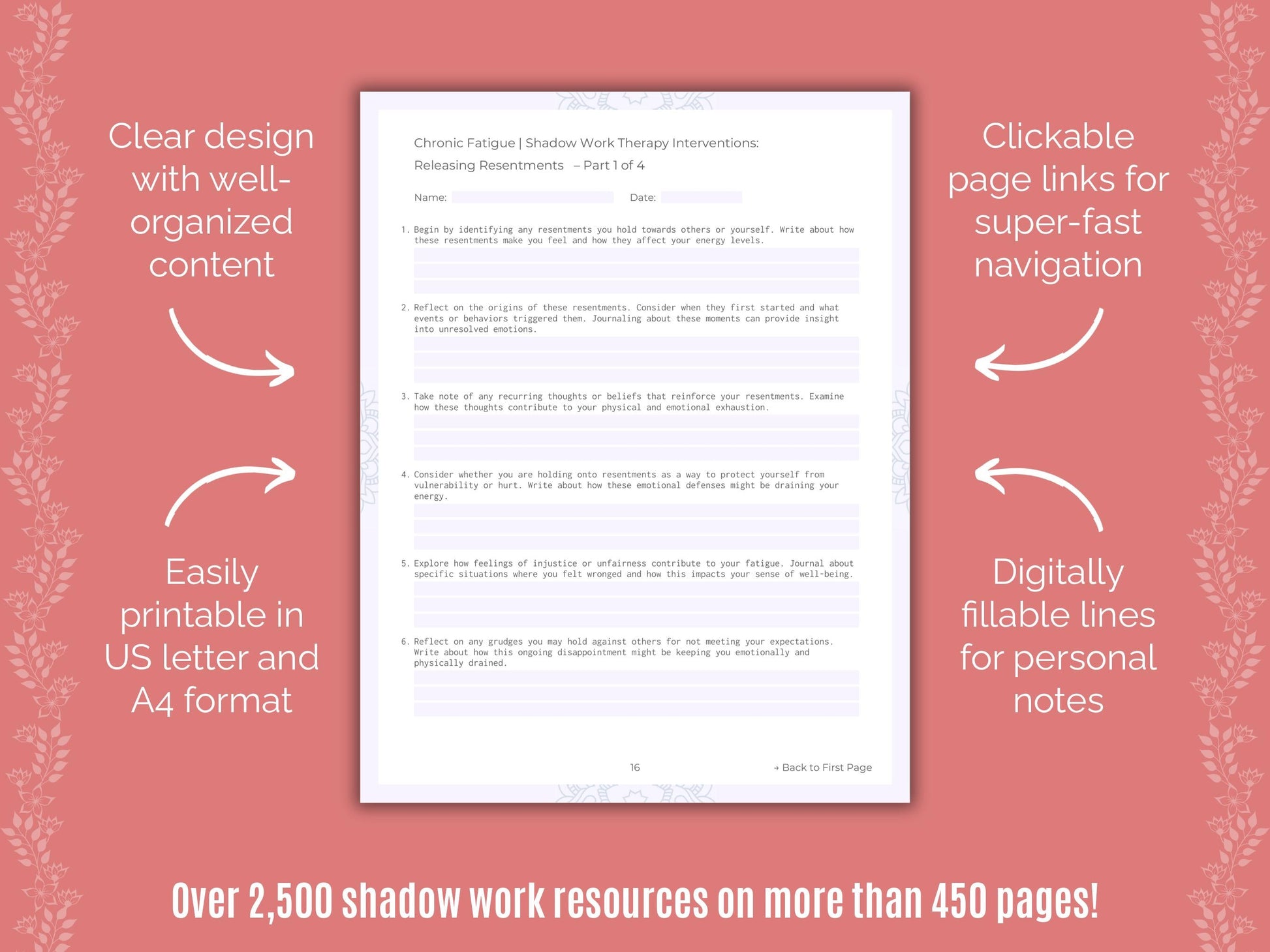 Chronic Fatigue Shadow Work Counseling Templates