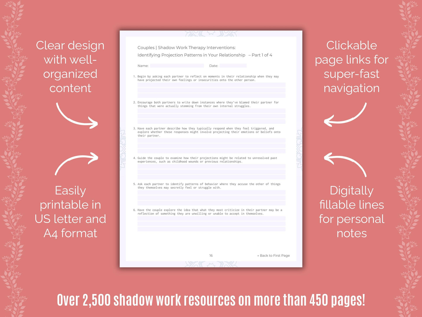 Couples Shadow Work Counseling Templates