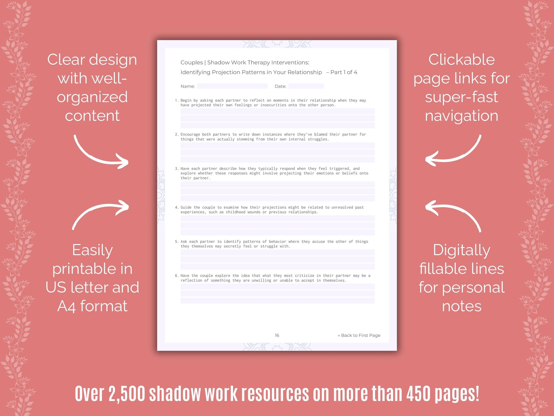 Couples Shadow Work Counseling Templates