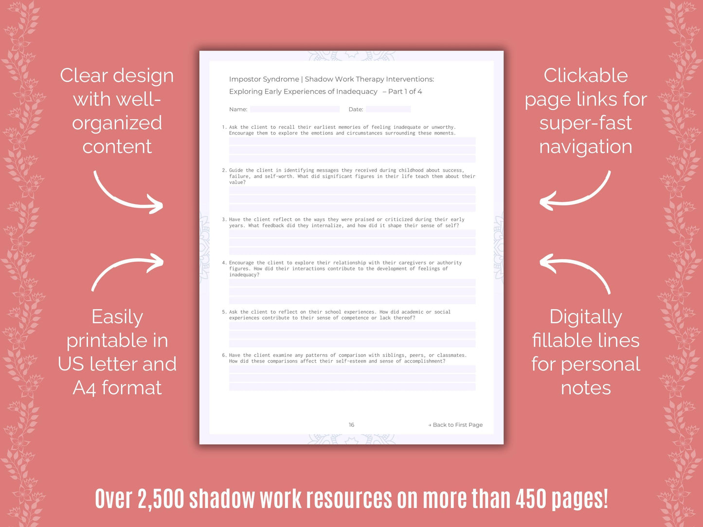 Impostor Syndrome Shadow Work Counseling Templates