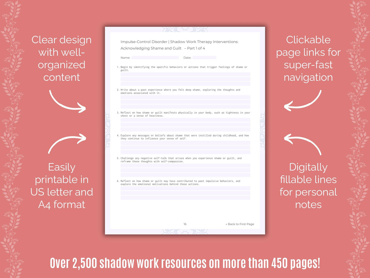 Impulse-Control Disorder (ICD) Shadow Work Counseling Templates