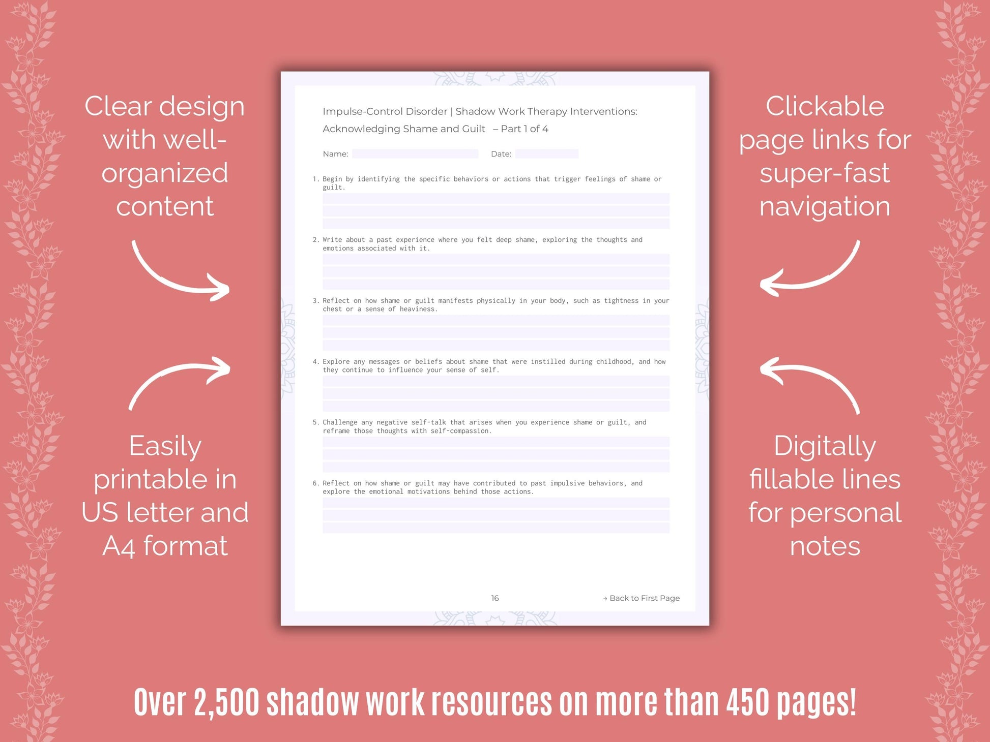 Impulse-Control Disorder (ICD) Shadow Work Counseling Templates