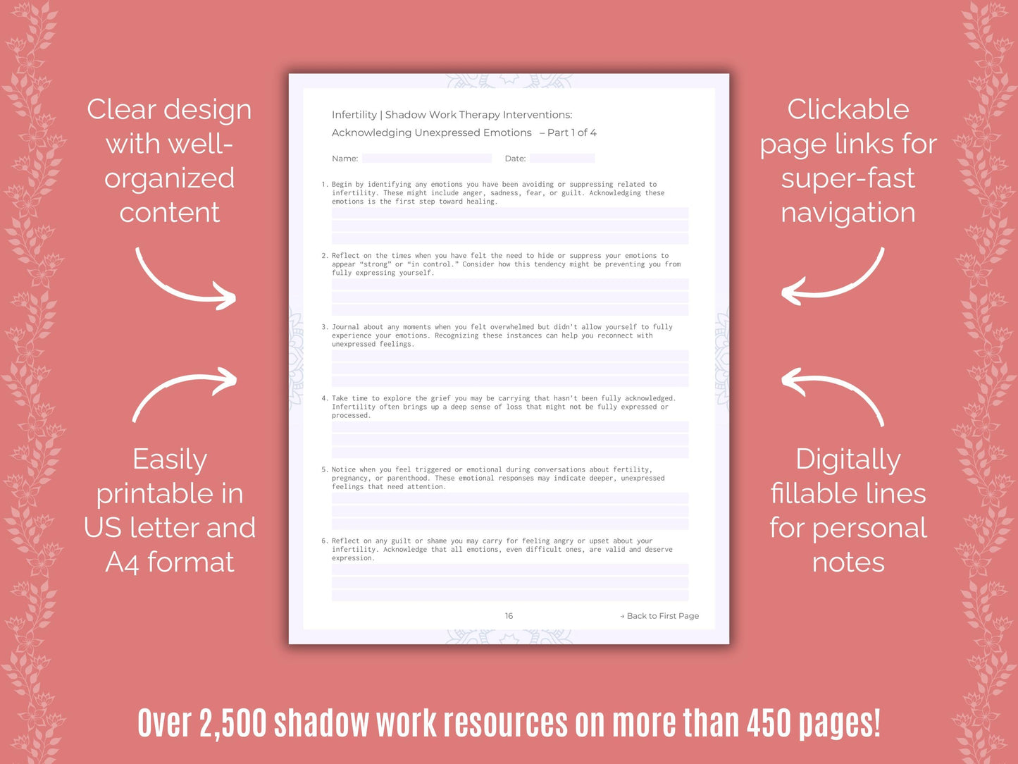 Infertility Shadow Work Counseling Templates