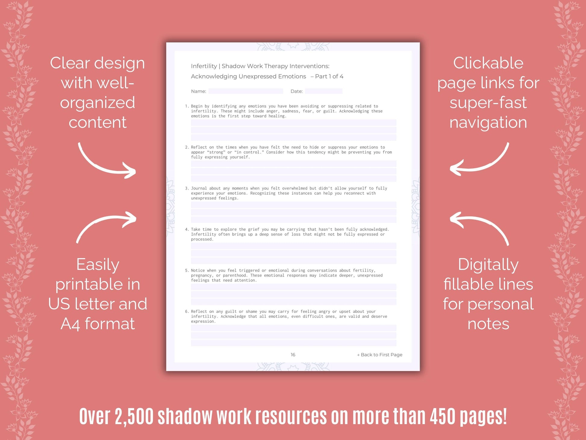 Infertility Shadow Work Counseling Templates