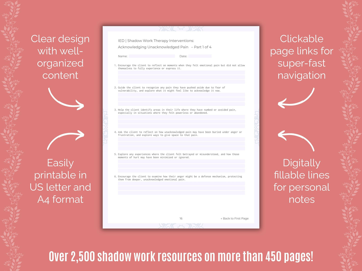 Intermittent Explosive Disorder (IED) Shadow Work Counseling Templates