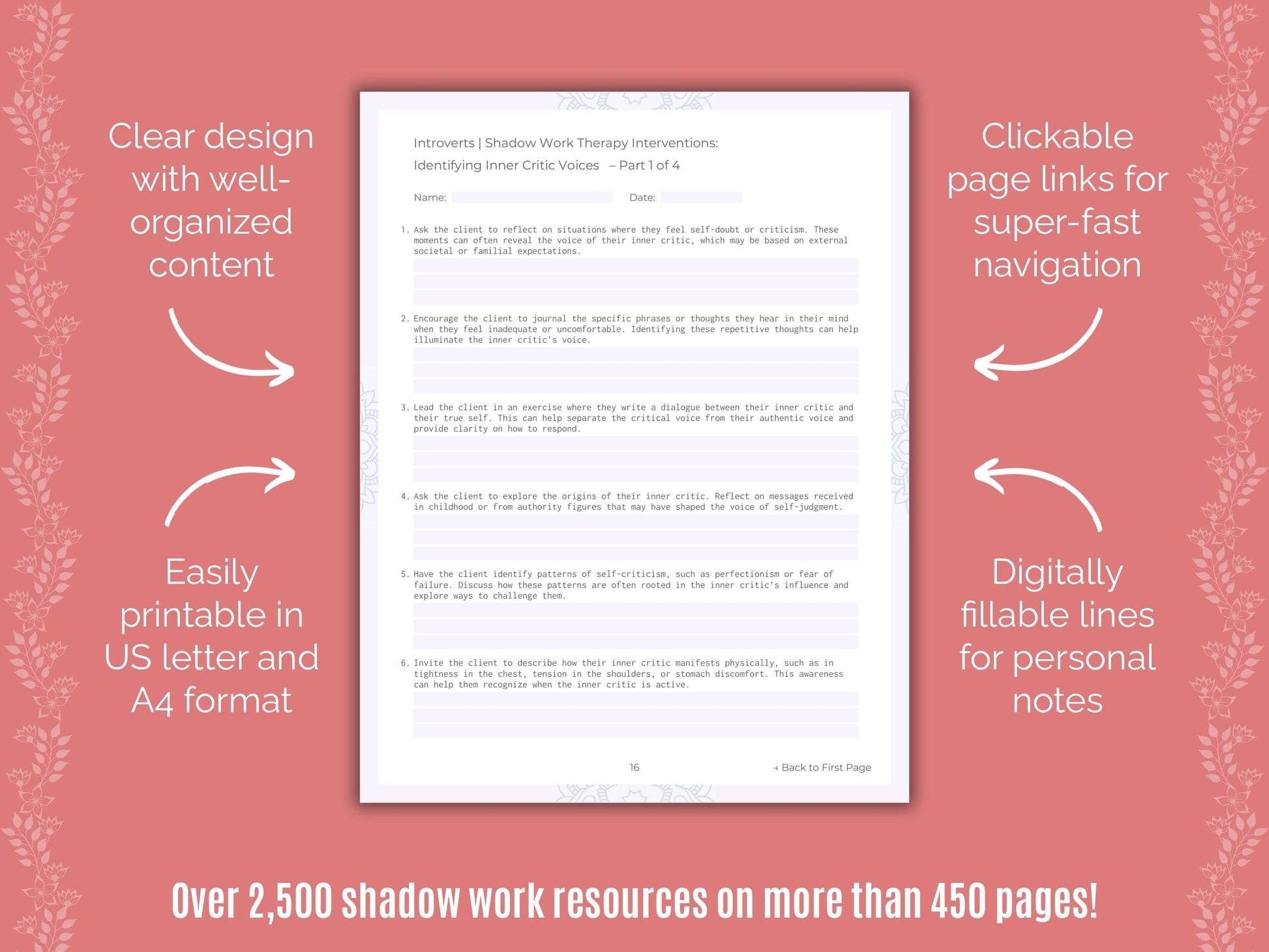 Introversion Shadow Work Counseling Templates