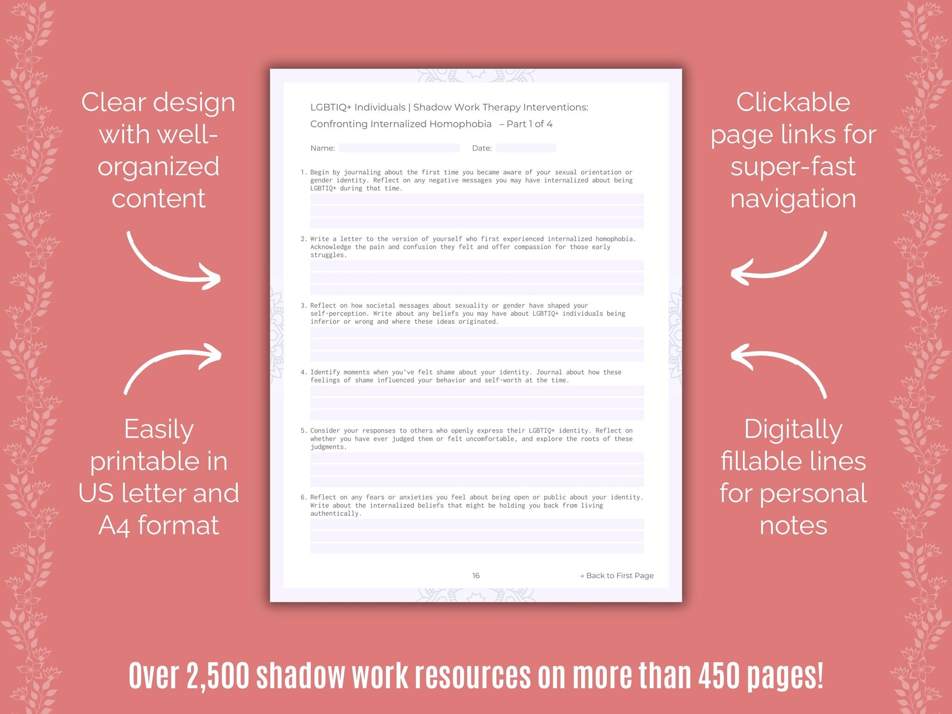 LGBTIQ+ Individuals Shadow Work Counseling Templates