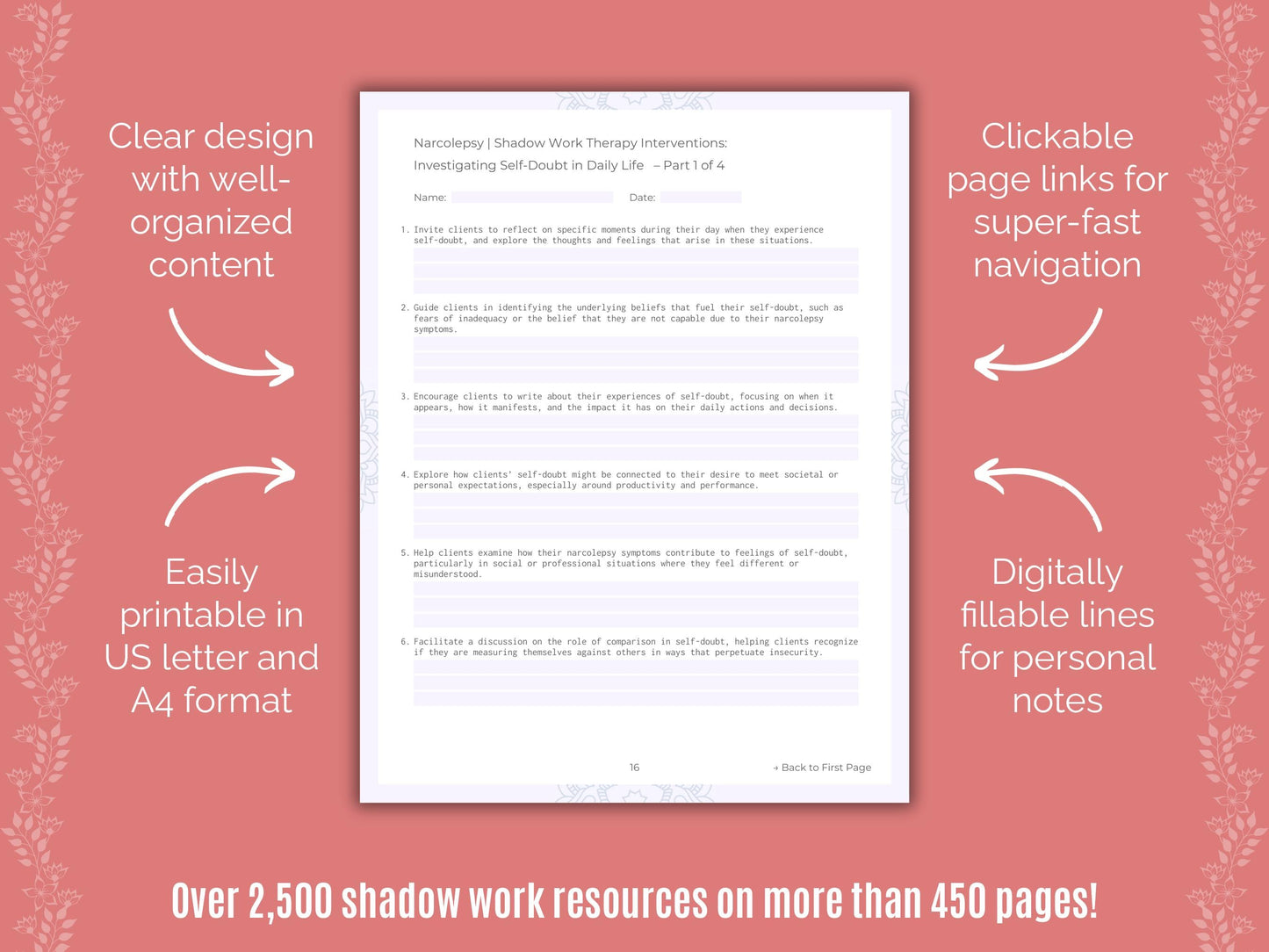 Narcolepsy Shadow Work Counseling Templates