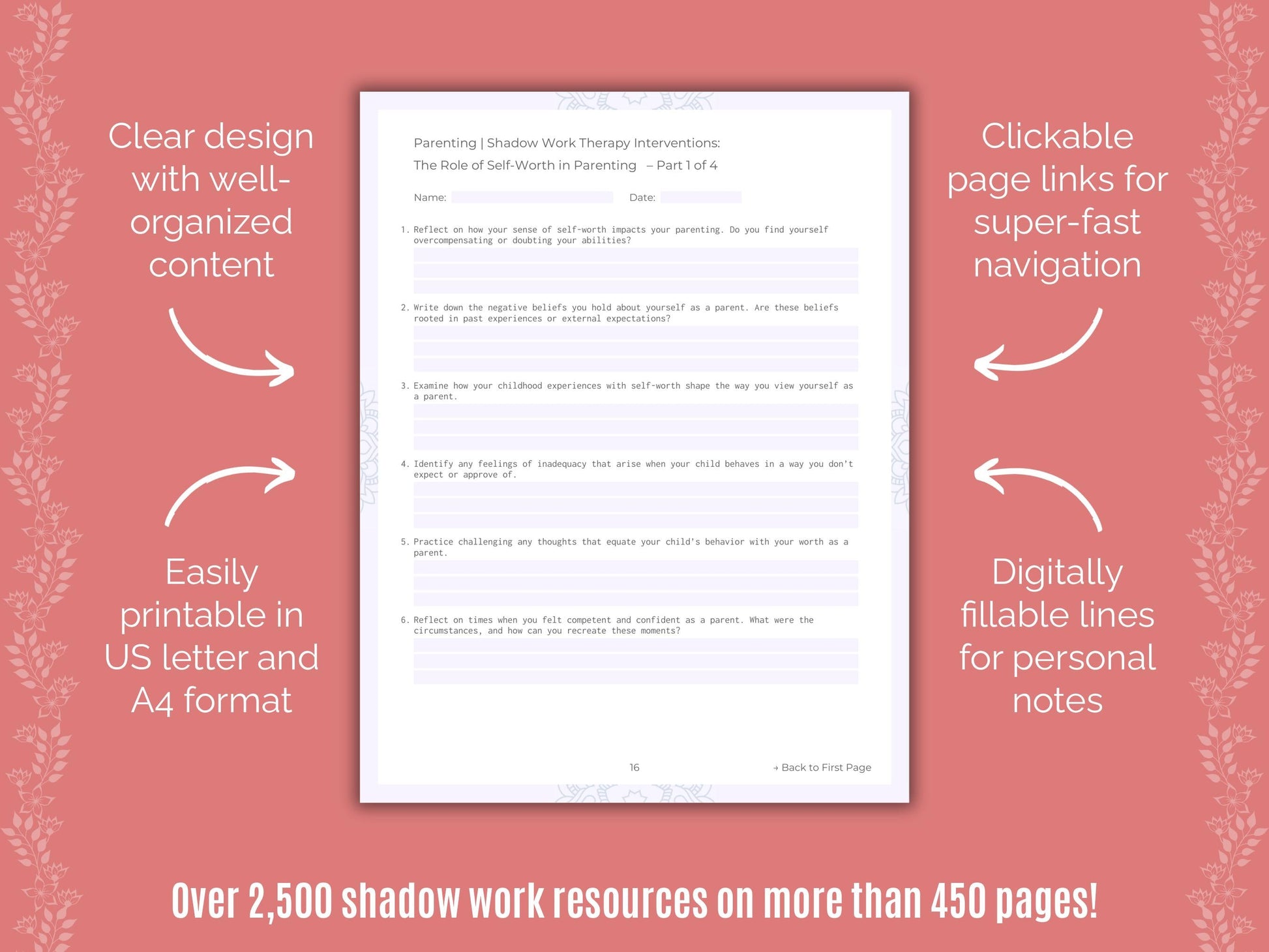 Parenting Shadow Work Counseling Templates