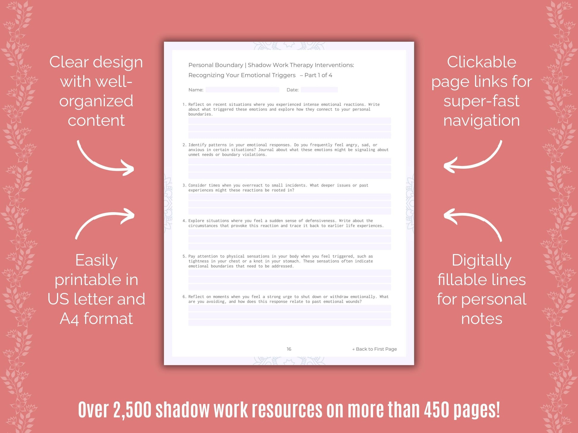 Personal Boundary Shadow Work Counseling Templates