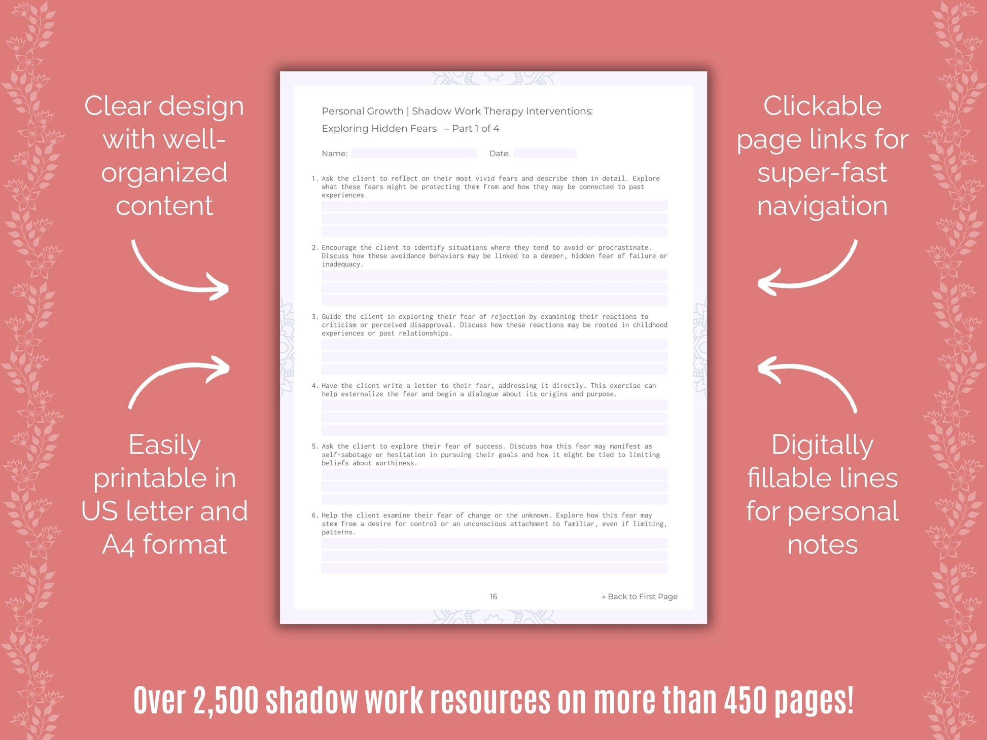 Personal Growth Shadow Work Counseling Templates