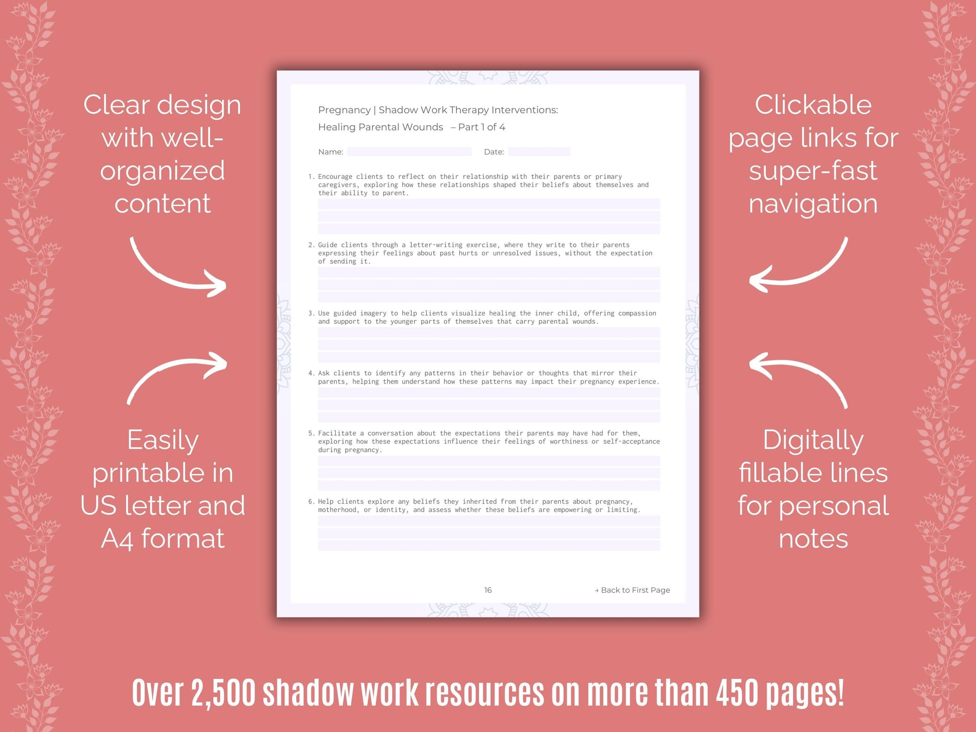 Pregnancy Shadow Work Counseling Templates