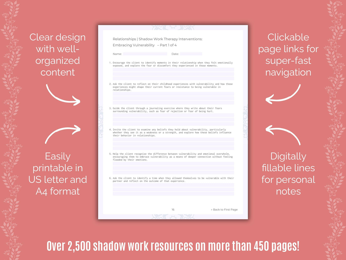 Relationships Shadow Work Counseling Templates