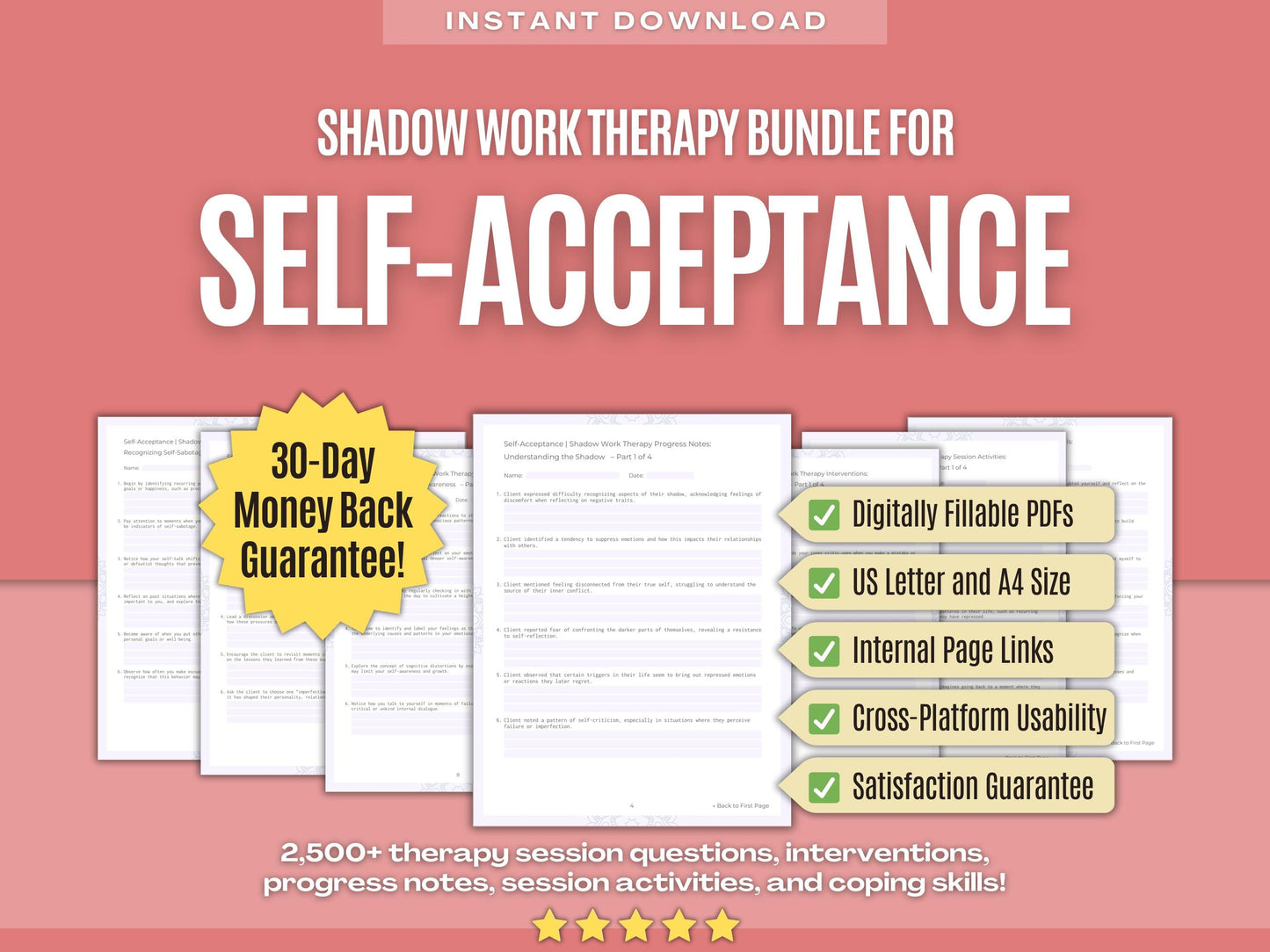 Self-Acceptance Shadow Work Psychology Workbooks