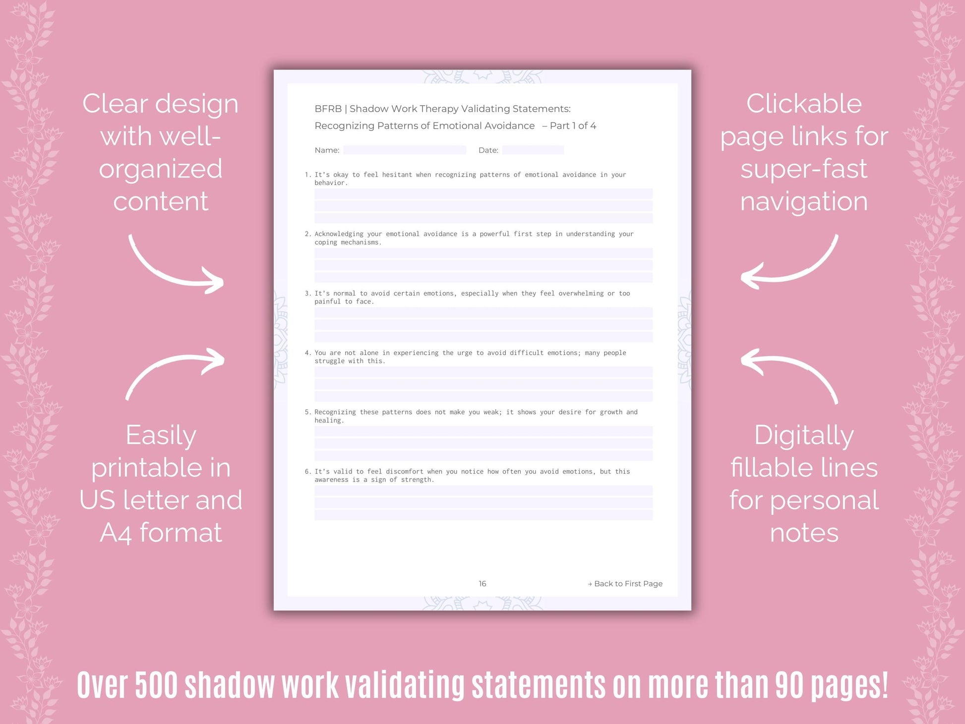 Body-Focused Repetitive Behavior (BFRB) Shadow Work Counseling Templates