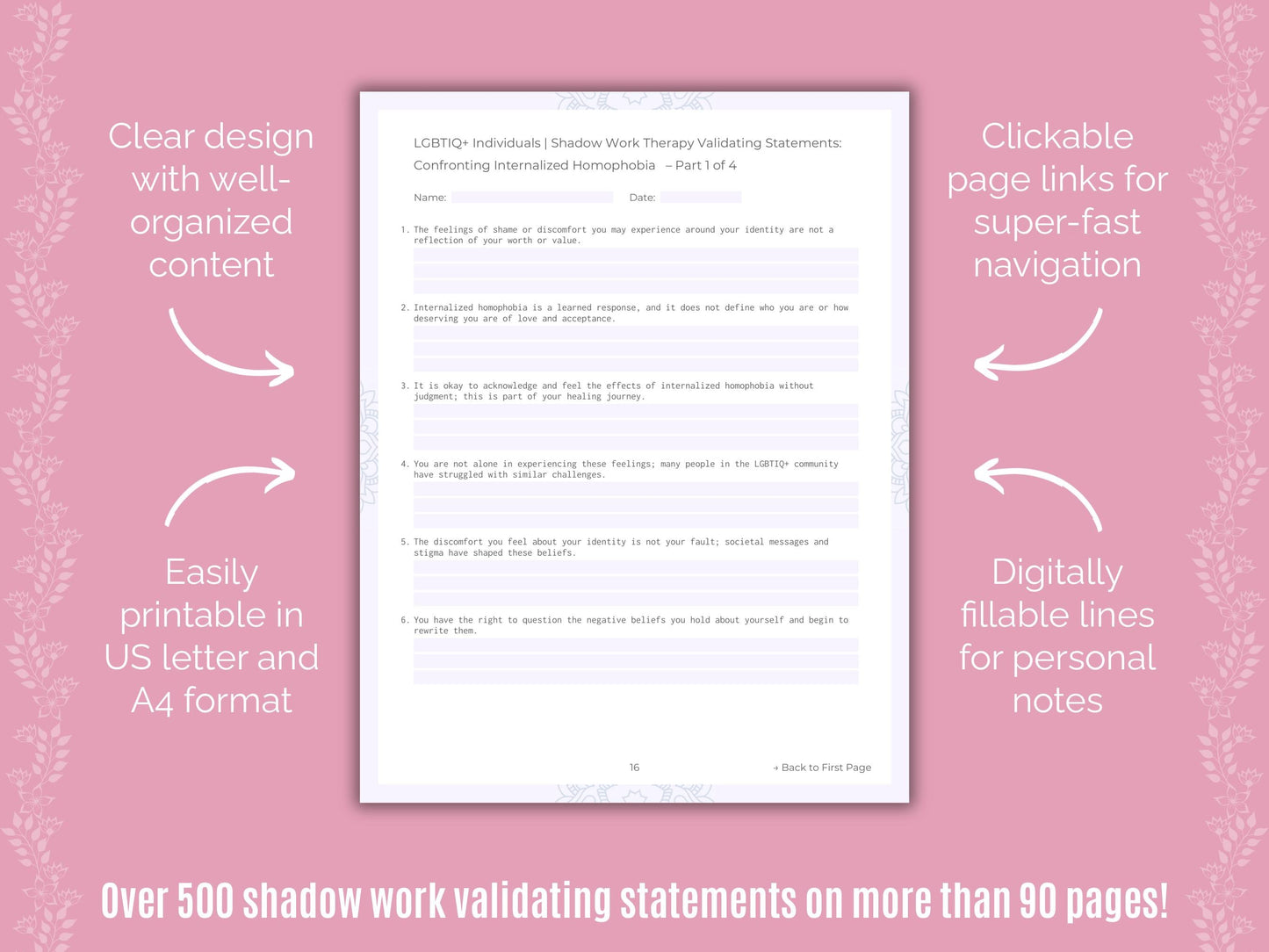 LGBTIQ+ Individuals Shadow Work Counseling Templates