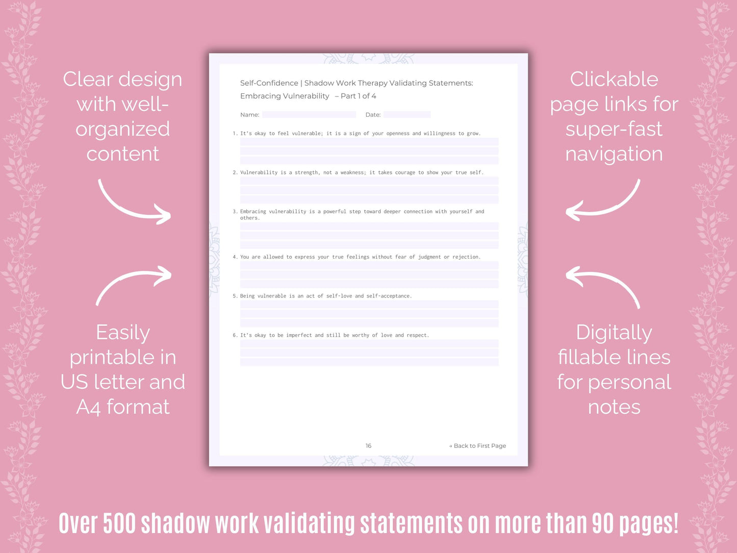 Self-Confidence Shadow Work Counseling Templates