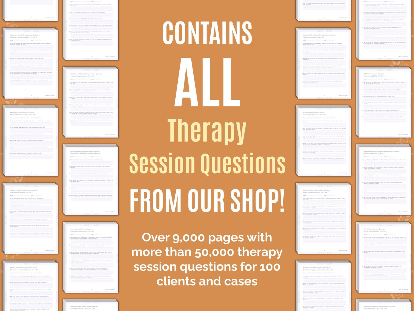 Therapy Session Questions Therapist Worksheets