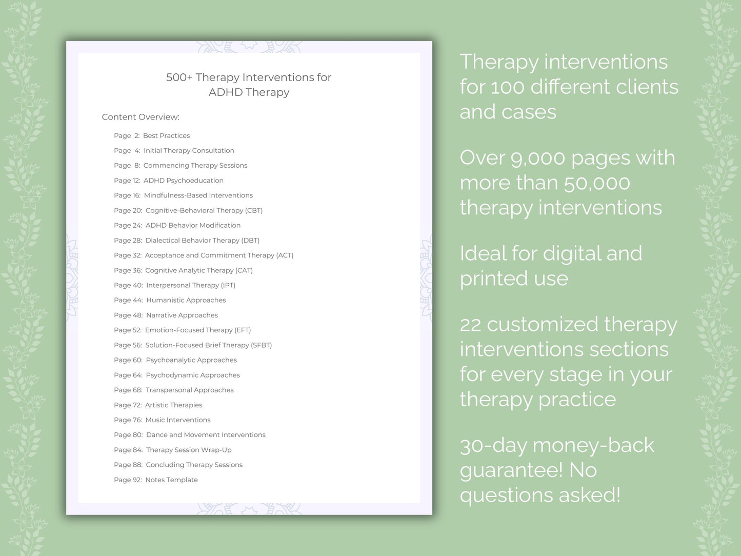 Therapy Interventions Counselor Cheat Sheets