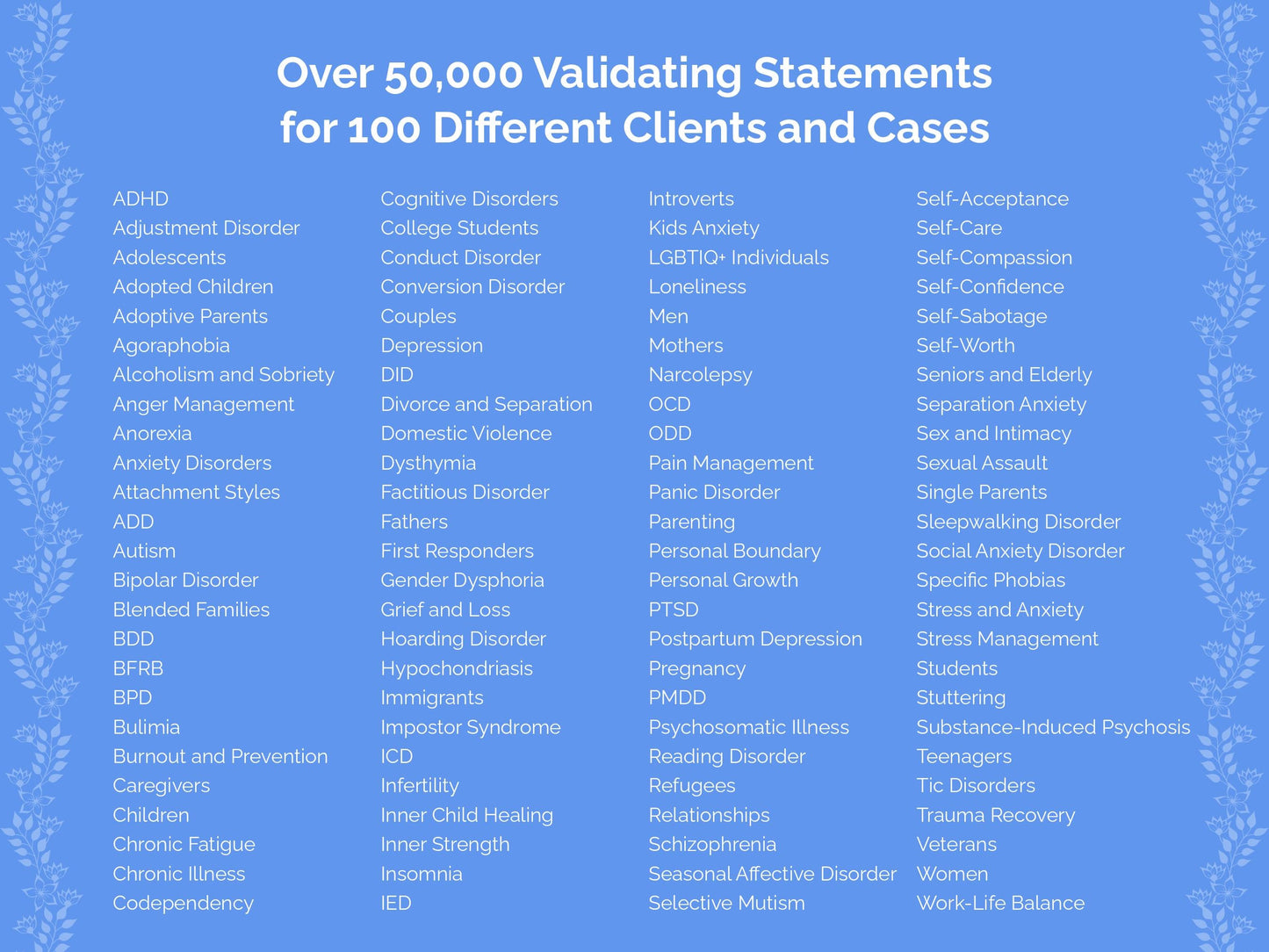 Validating Therapy Statements Counseling Templates