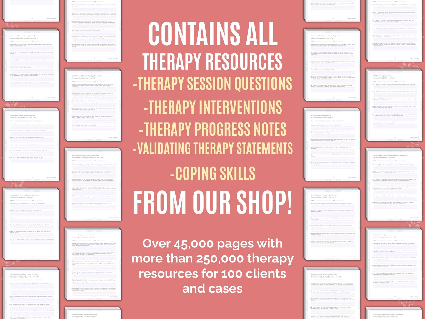 Therapy Therapist Worksheets