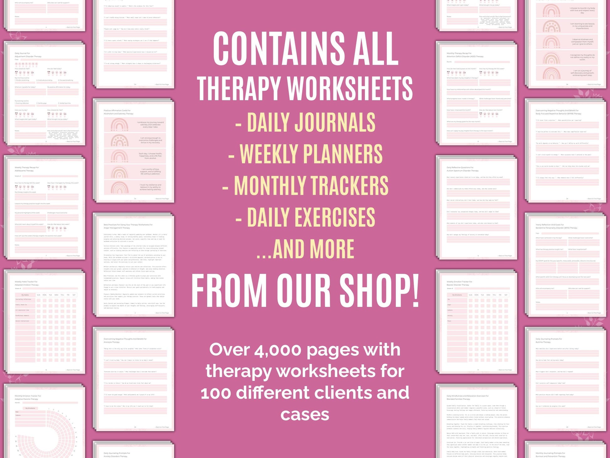 Therapy Therapist Worksheets