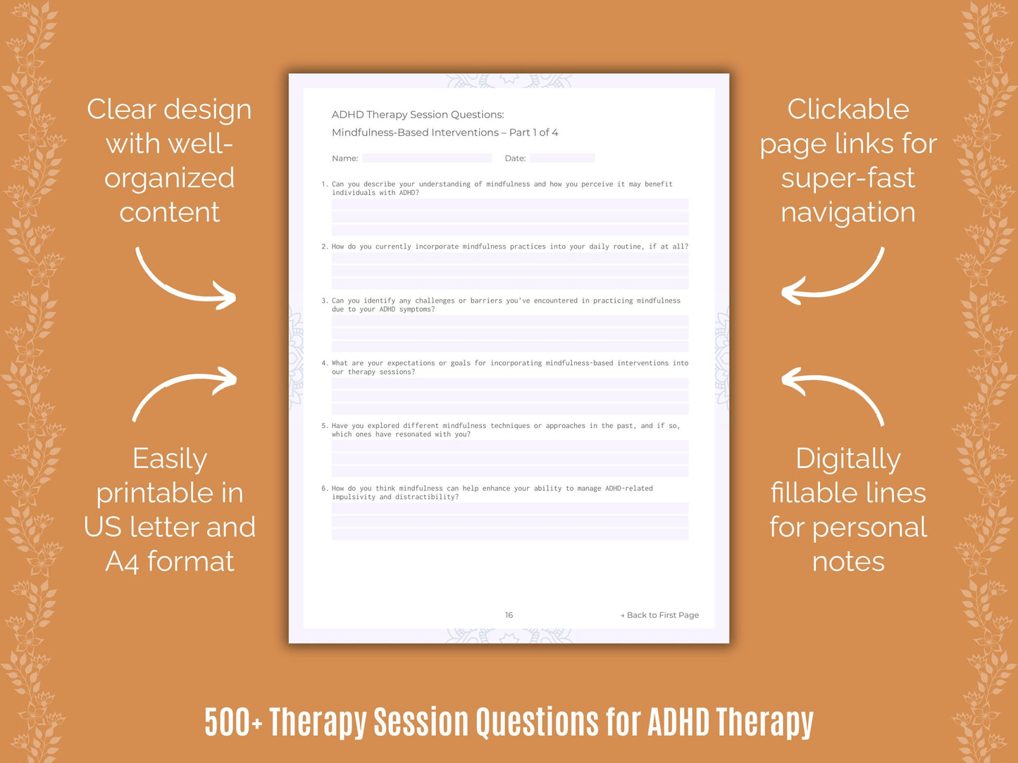 ADHD Therapy Counseling Templates