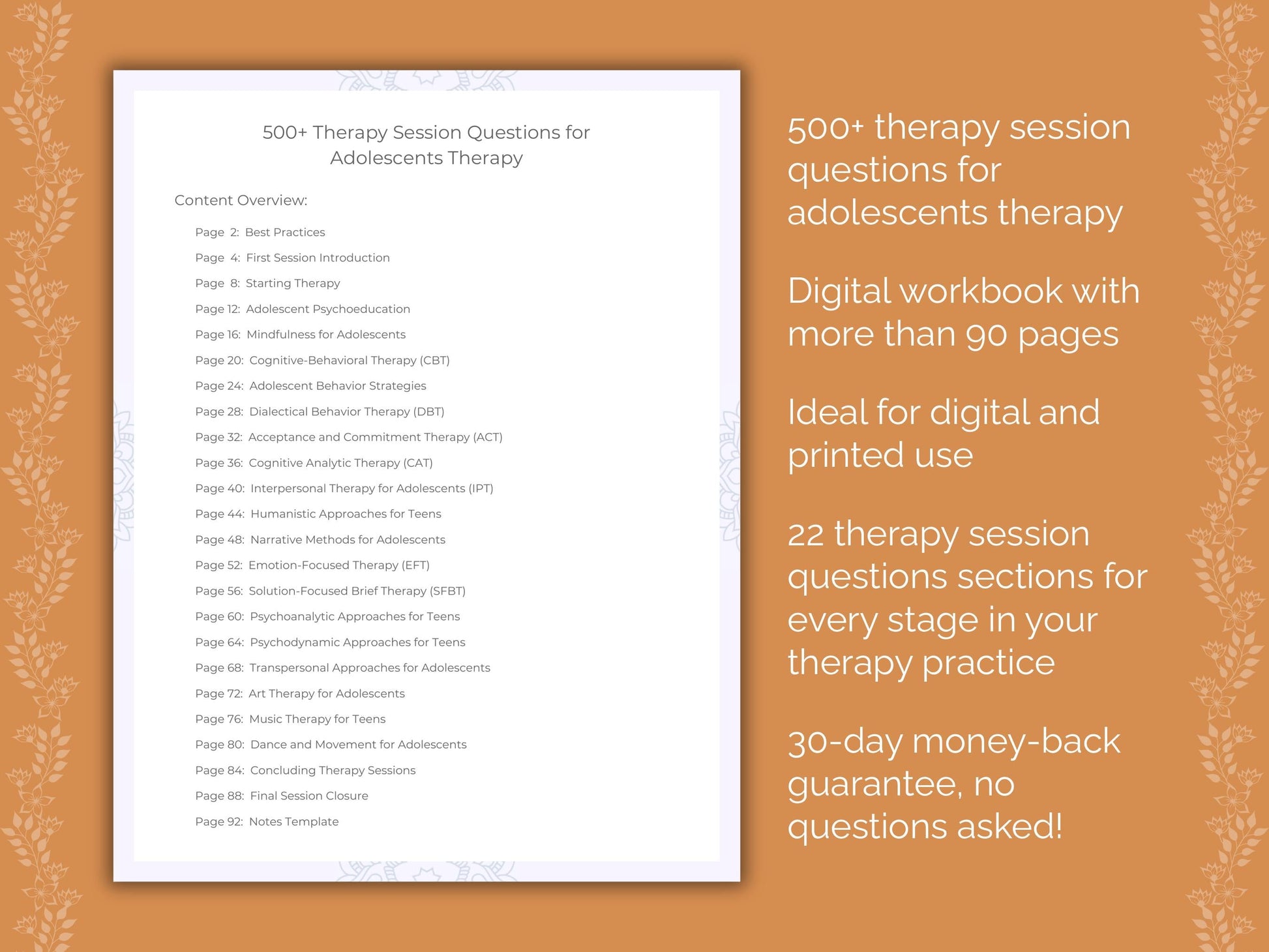 Adolescents Therapy Therapist Worksheets