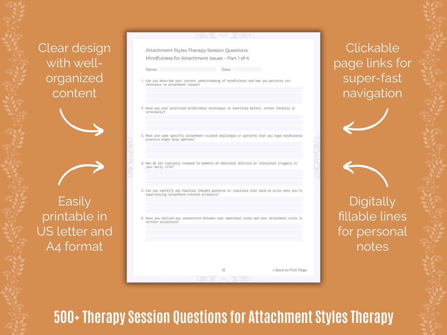 Attachment Styles Therapy Counseling Templates