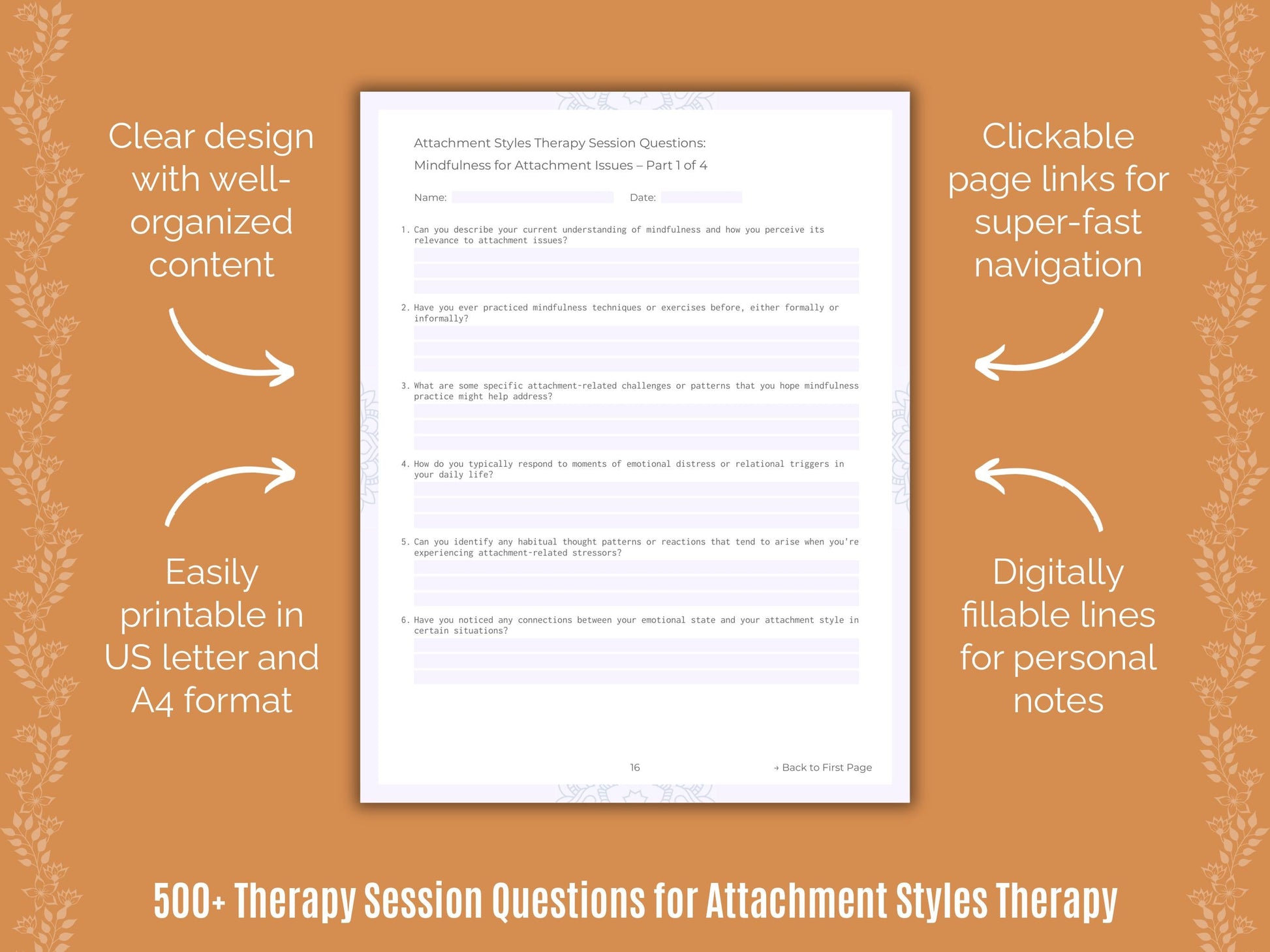 Attachment Styles Therapy Counseling Templates