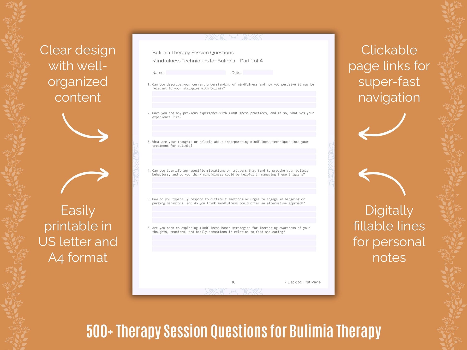 Bulimia Therapy Counseling Templates