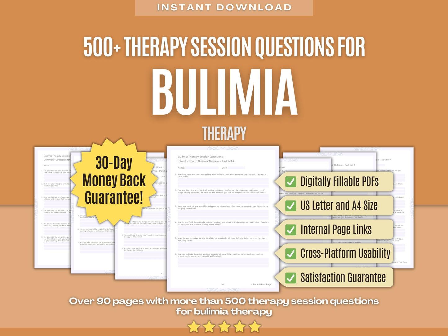 Bulimia Therapy Psychology Workbooks