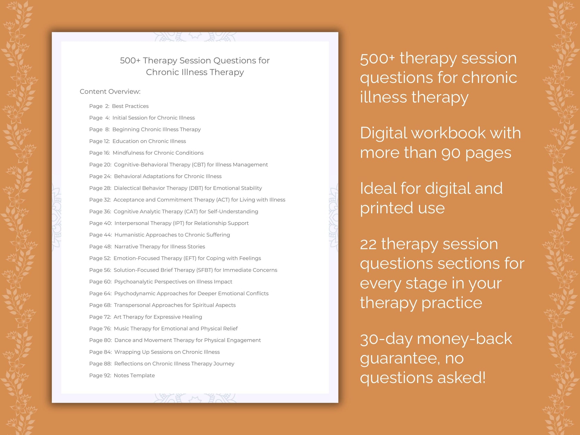 Chronic Illness Therapy Therapist Worksheets