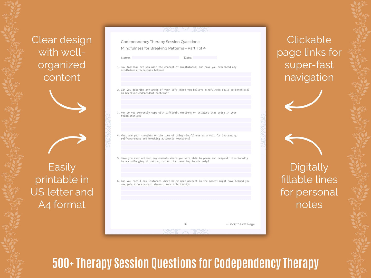 Codependency Therapy Counseling Templates