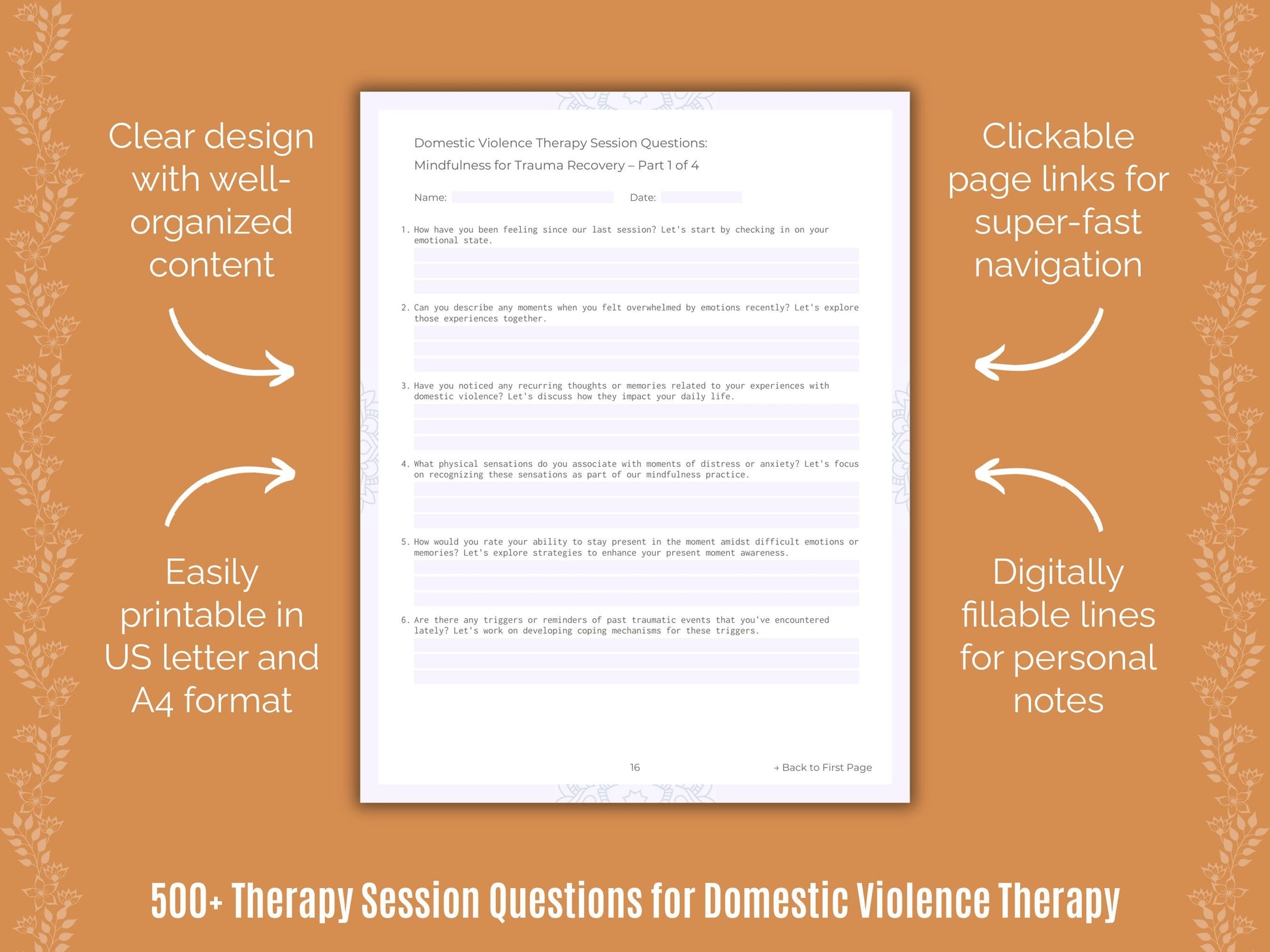 Domestic Violence Therapy Counseling Templates