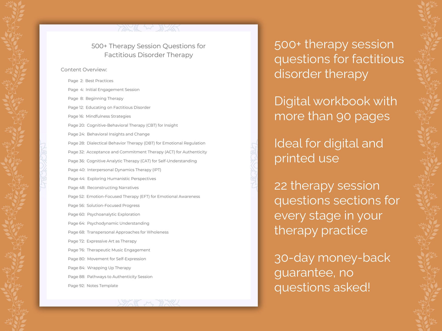 Factitious Disorder Therapy Therapist Worksheets