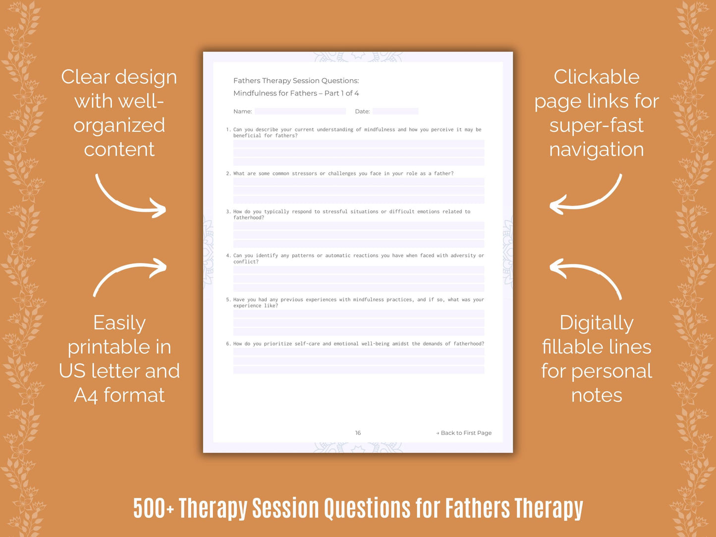 Fathers Therapy Counseling Templates