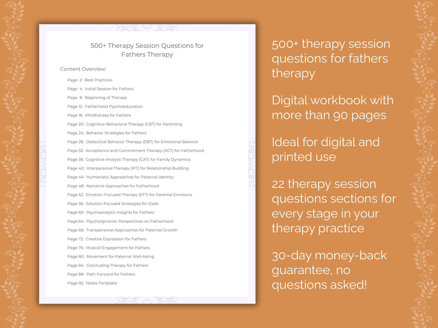 Fathers Therapy Therapist Worksheets