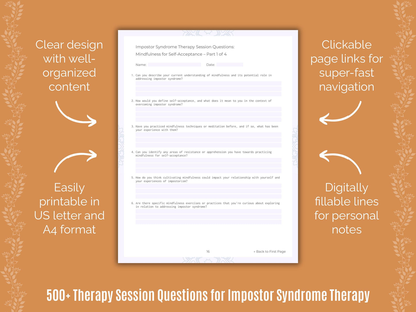 Impostor Syndrome Therapy Counseling Templates